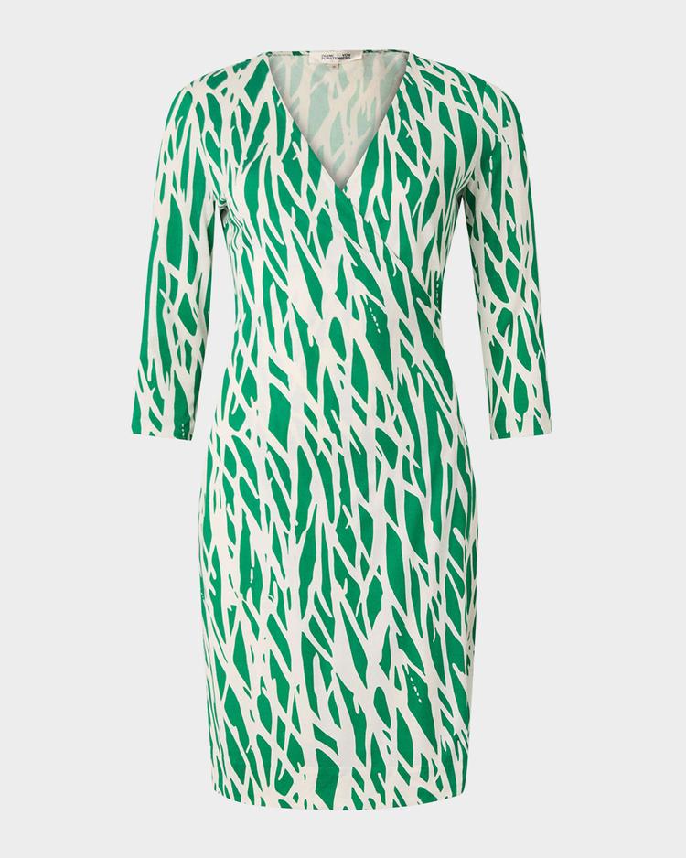 julian abstract-print jersey mini wrap dress