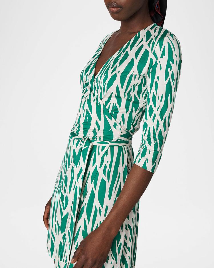 julian abstract-print jersey mini wrap dress