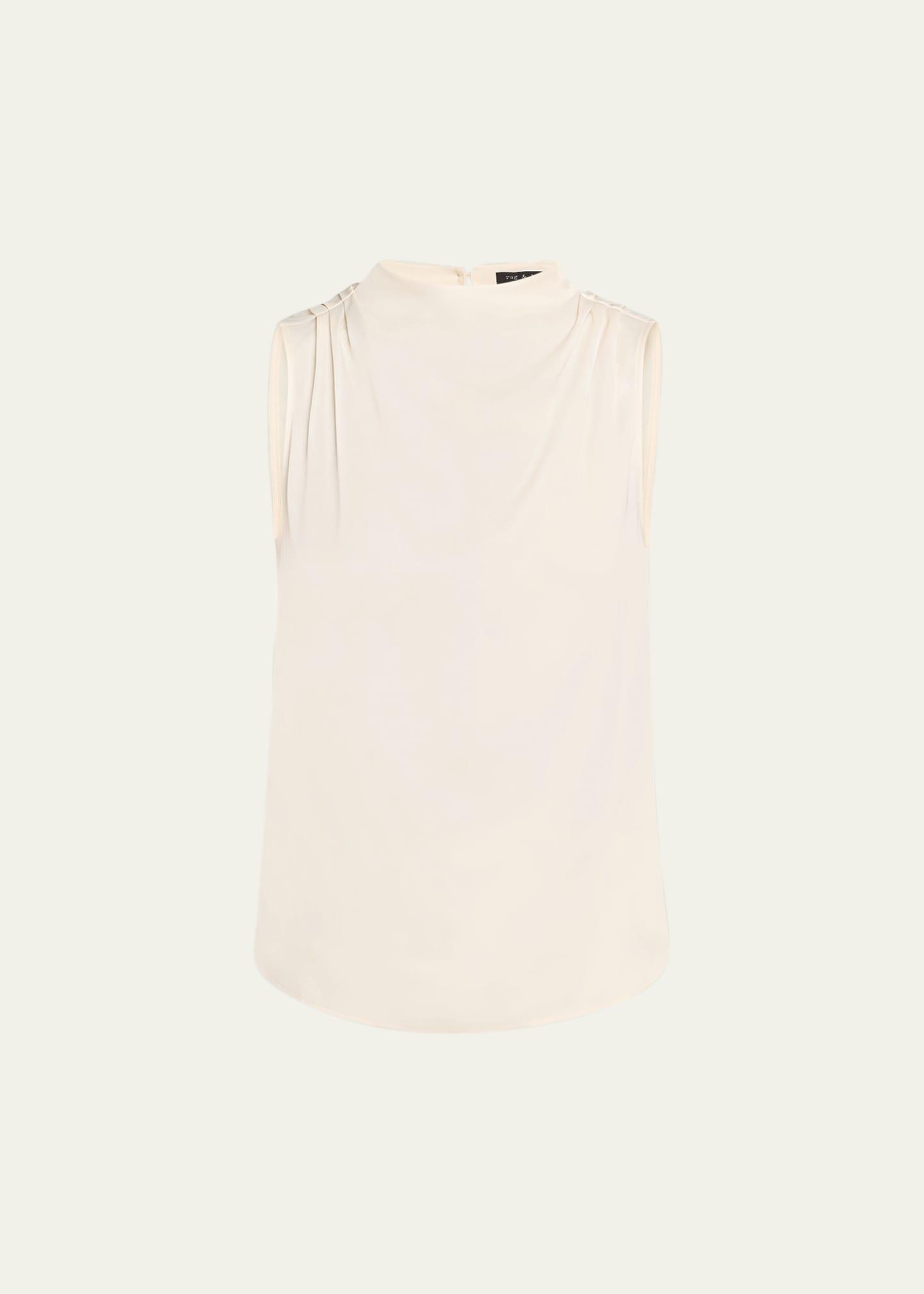 julie gathered high-neck top