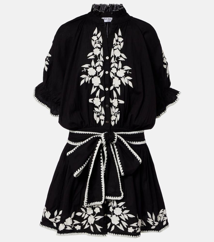 juliet dunn belted cotton and linen minidress