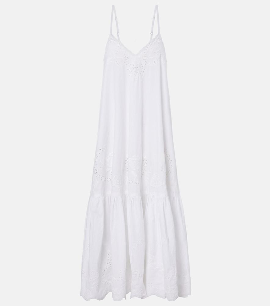 juliet dunn broderie anglaise cotton midi dress