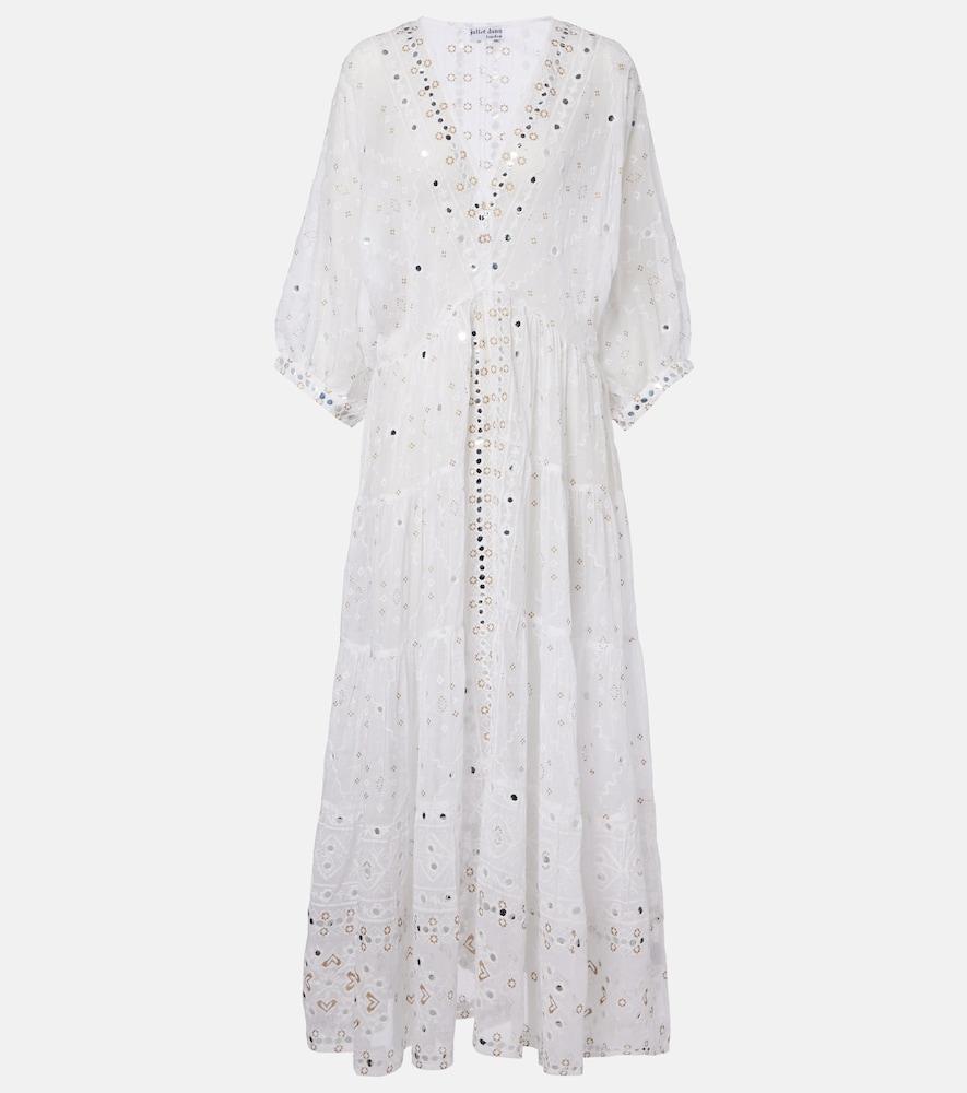 juliet dunn embellished cotton maxi dress