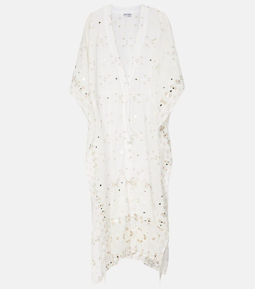 juliet dunn embroidered cotton kaftan
