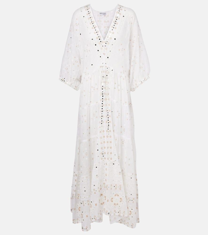 juliet dunn embroidered cotton maxi dress