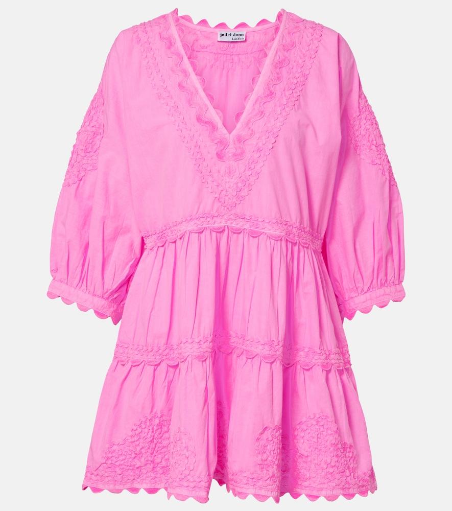 juliet dunn embroidered cotton minidress