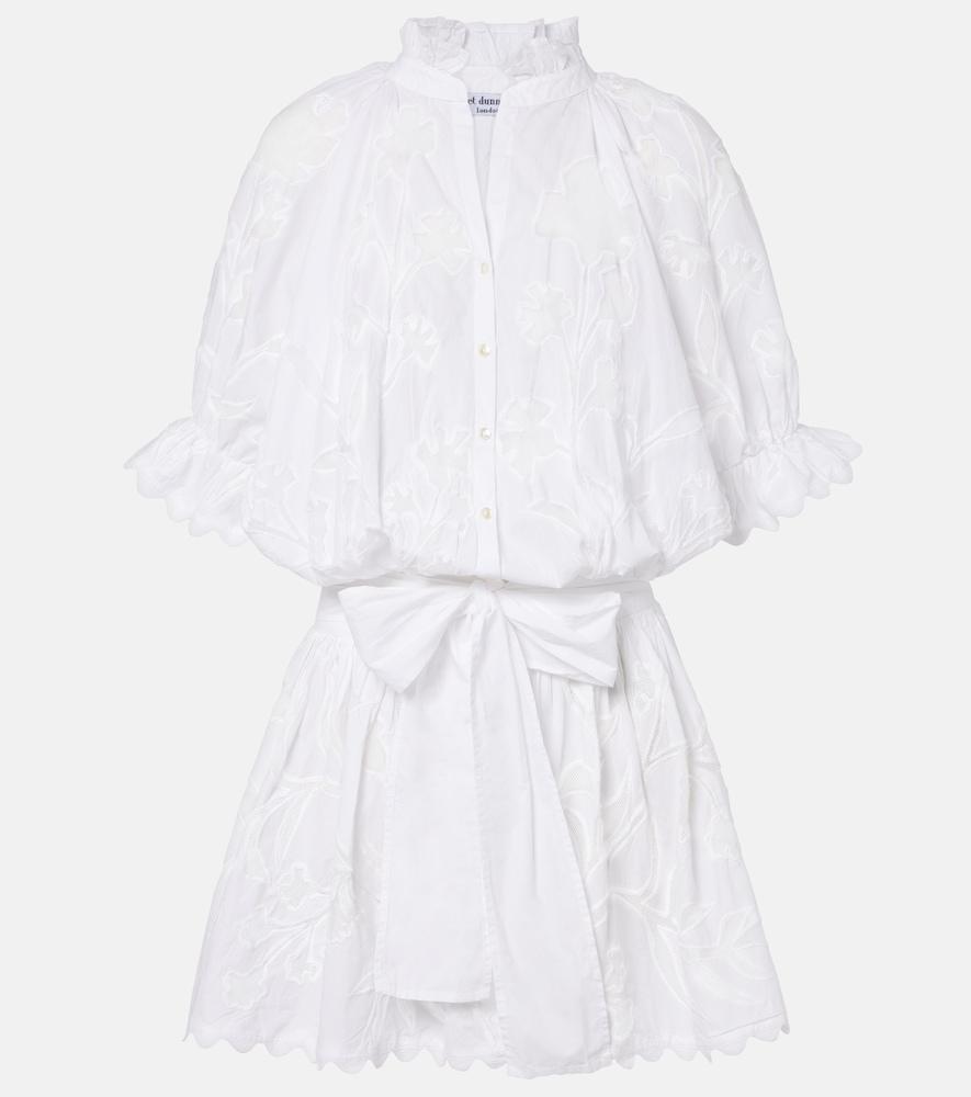 juliet dunn embroidered cotton minidress