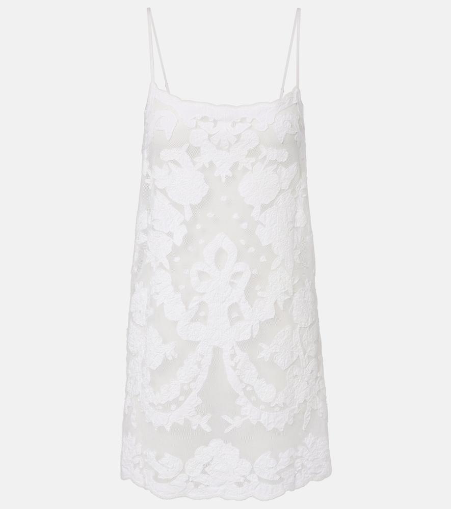 juliet dunn embroidered cotton minidress