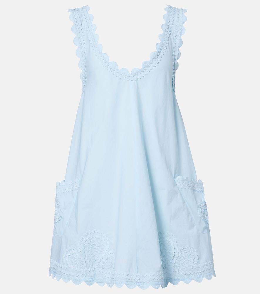 juliet dunn embroidered cotton minidress