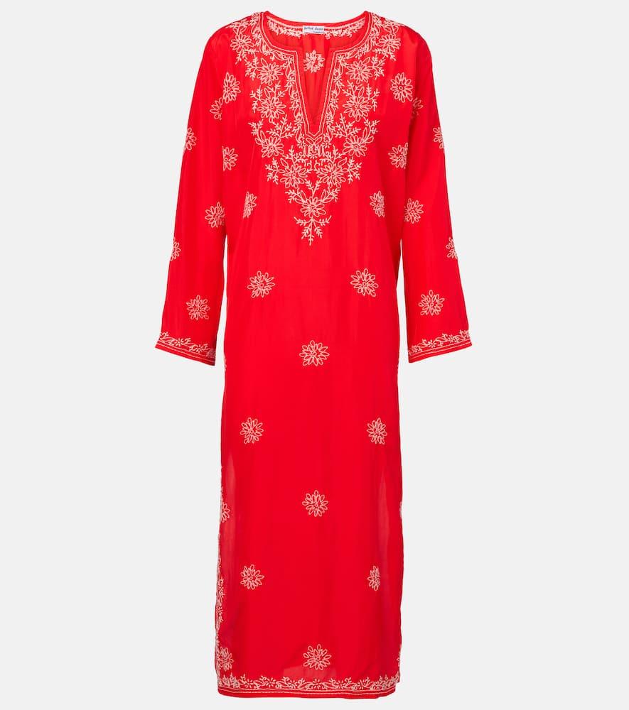 juliet dunn embroidered silk kaftan