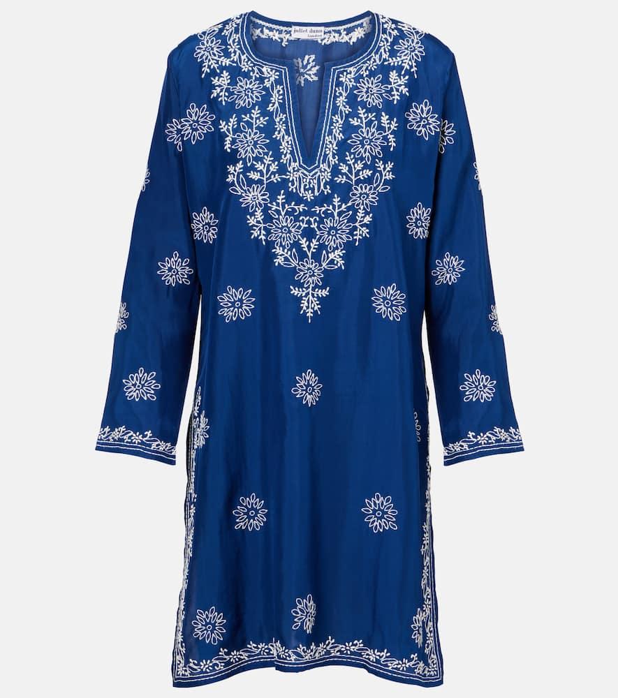 juliet dunn embroidered silk tunic