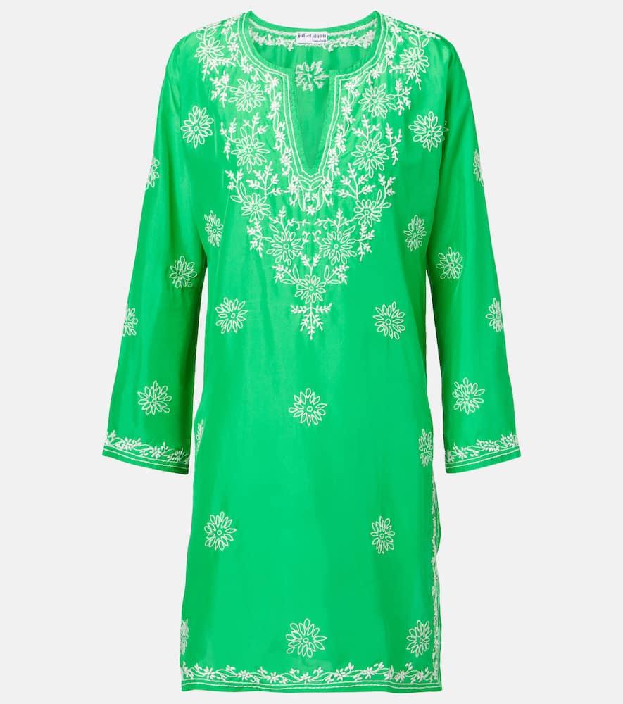 juliet dunn embroidered silk tunic