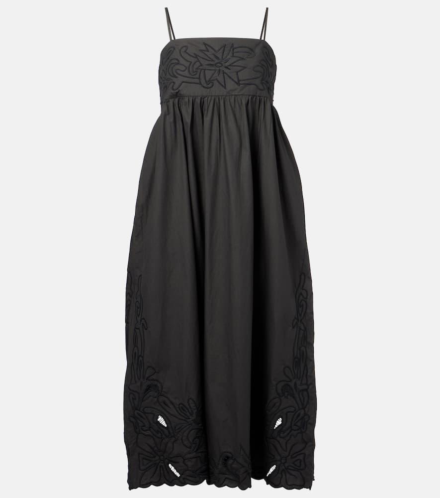 juliet dunn floral embroidered cotton minidress