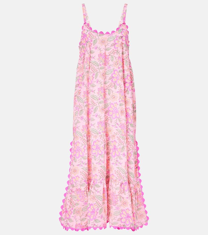 juliet dunn floral printed cotton maxi dress