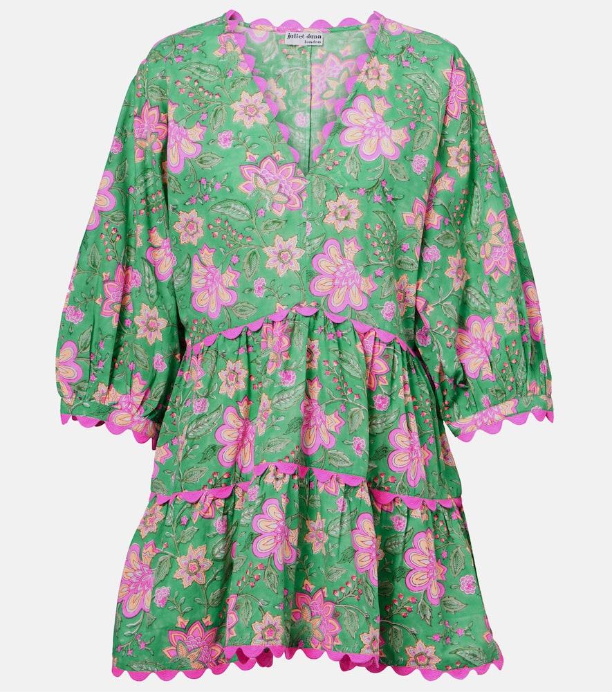 juliet dunn floral printed cotton minidress