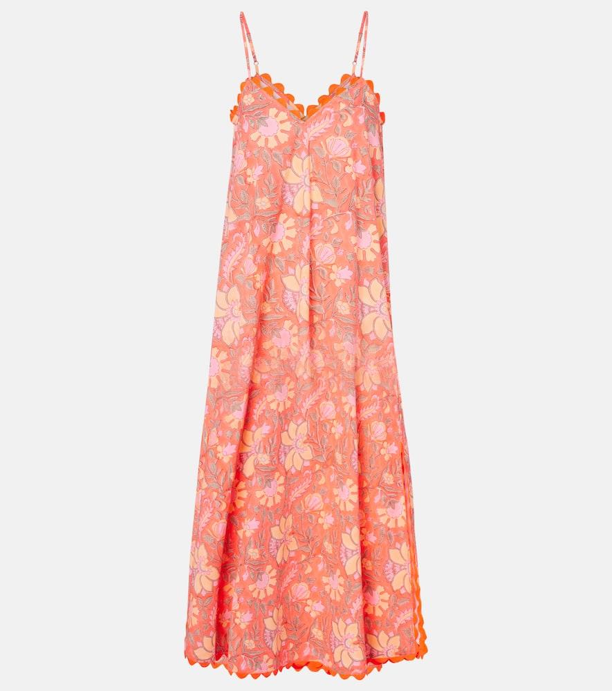 juliet dunn floral scalloped cotton slip dress