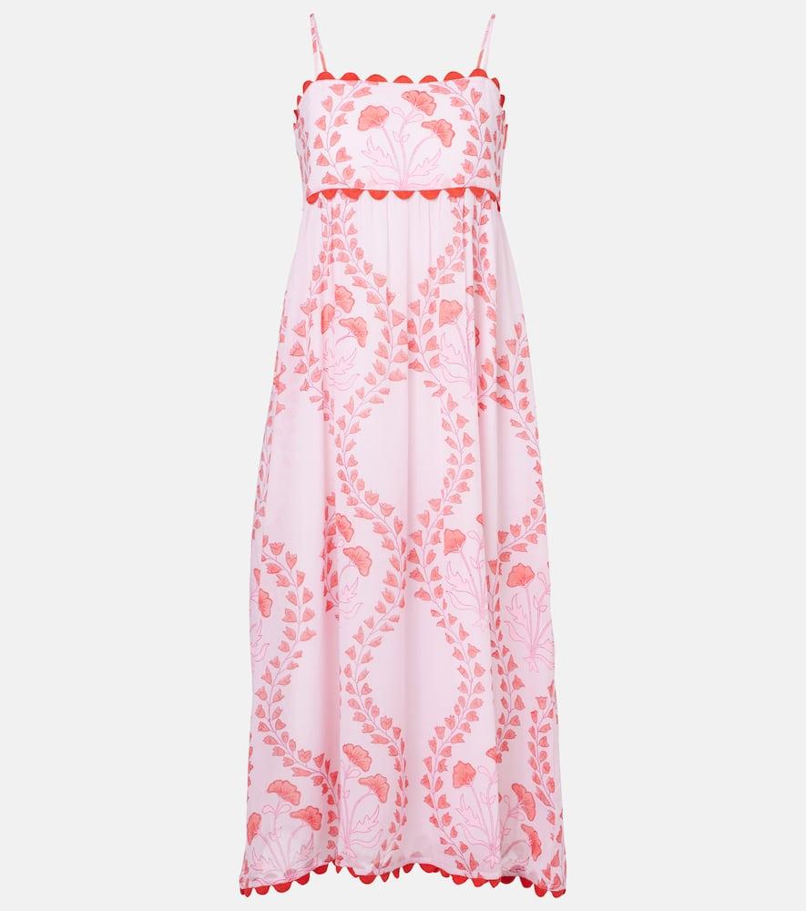 juliet dunn printed cotton midi dress