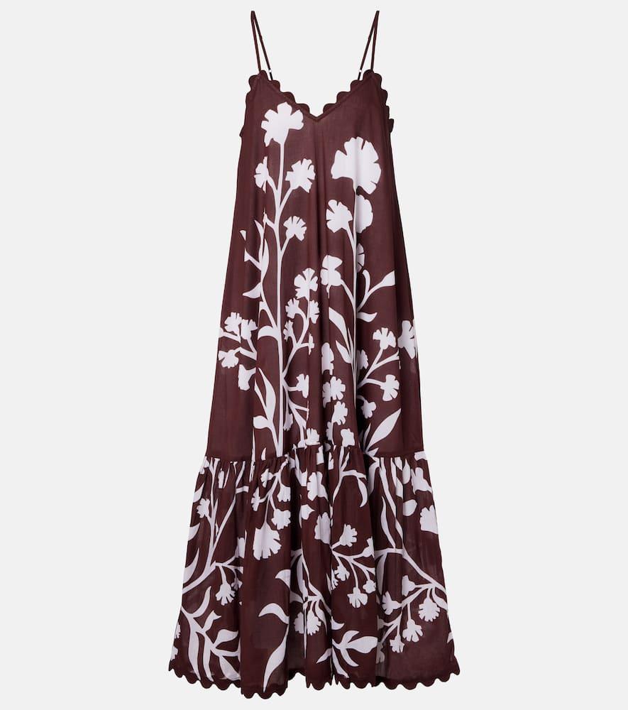 juliet dunn scalloped cotton midi dress