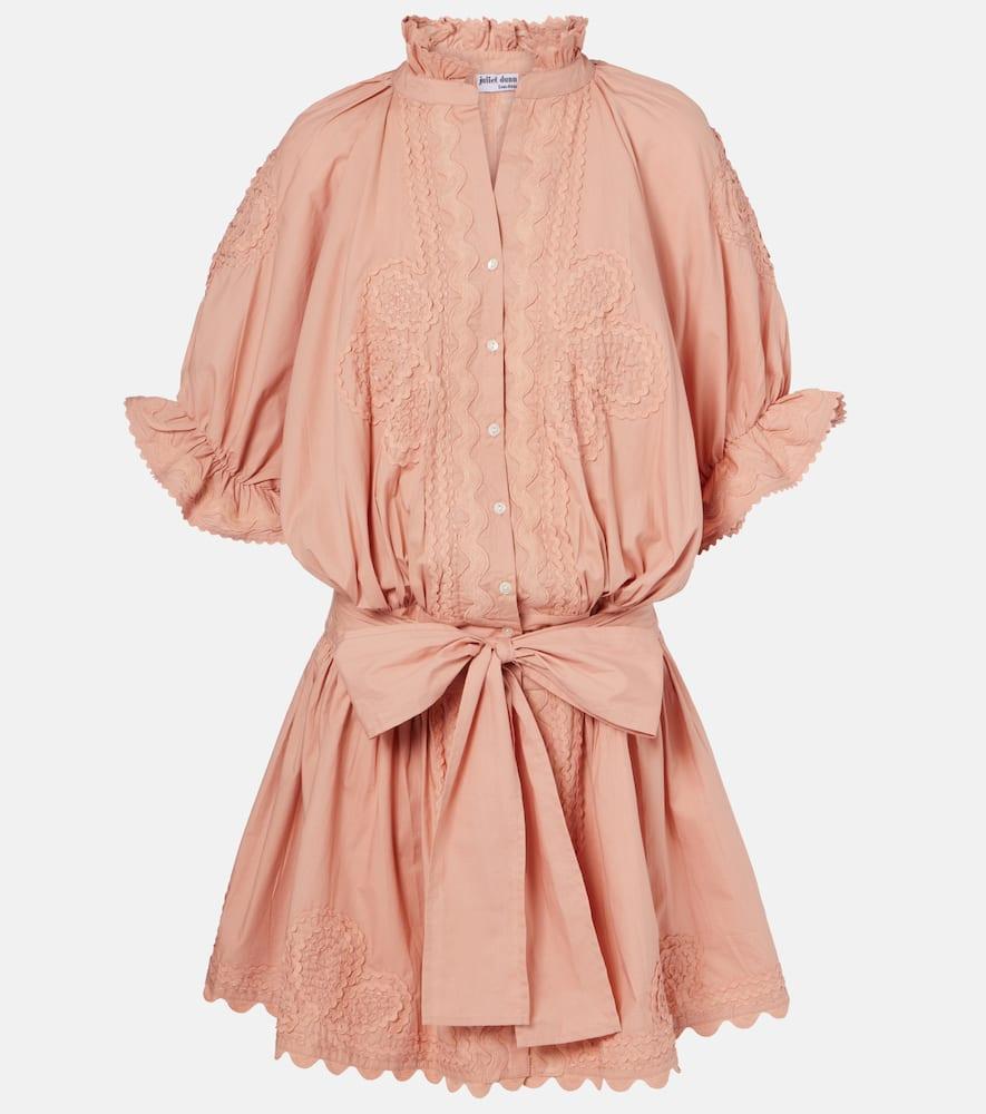 juliet dunn scalloped cotton poplin minidress