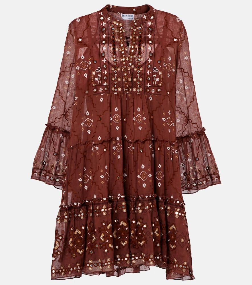 juliet dunn sequined cotton minidress