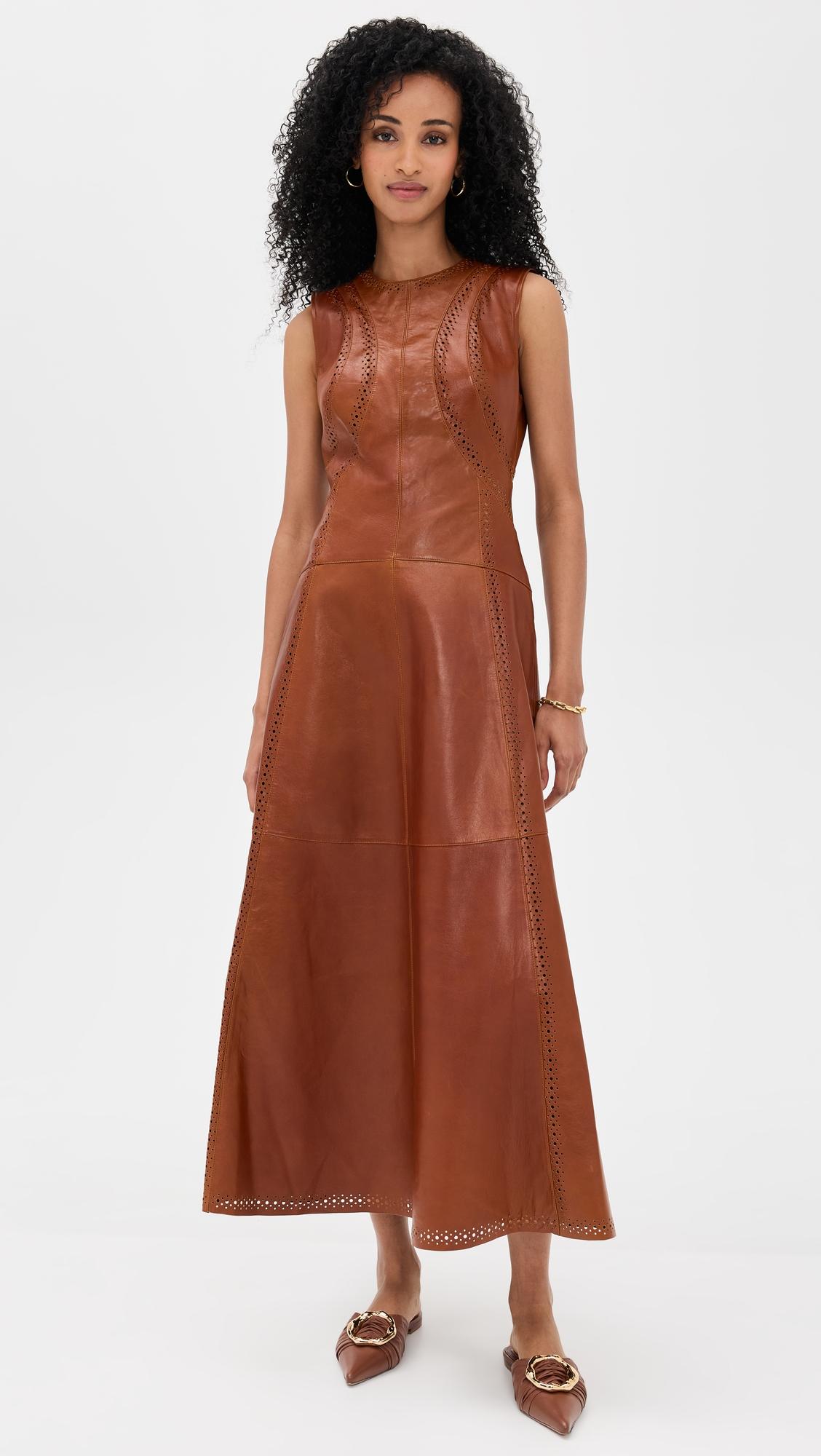juliette leather sleeveless midi dress