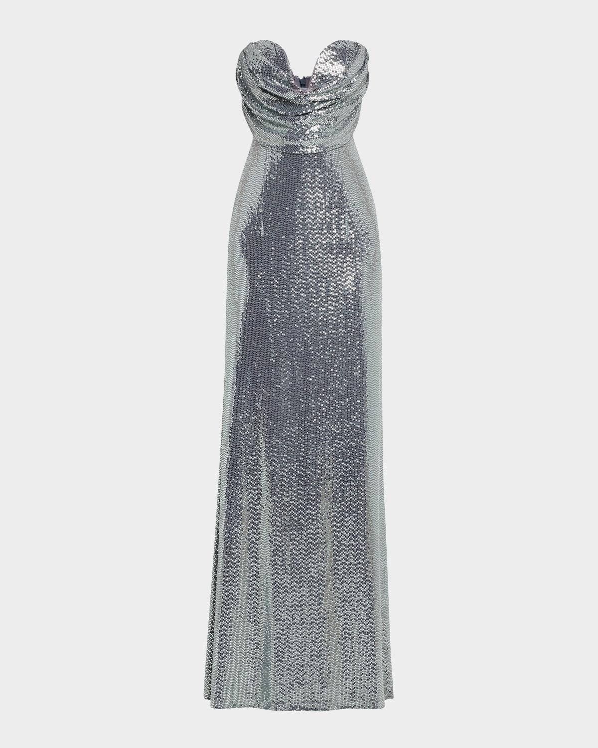 juliette strapless disco jersey gown