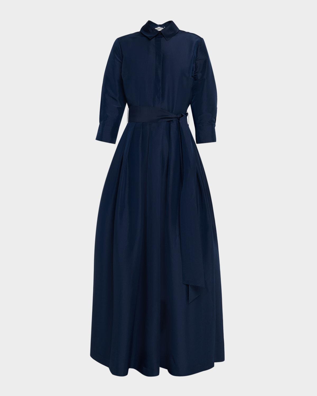 julip pleated tie-waist gown