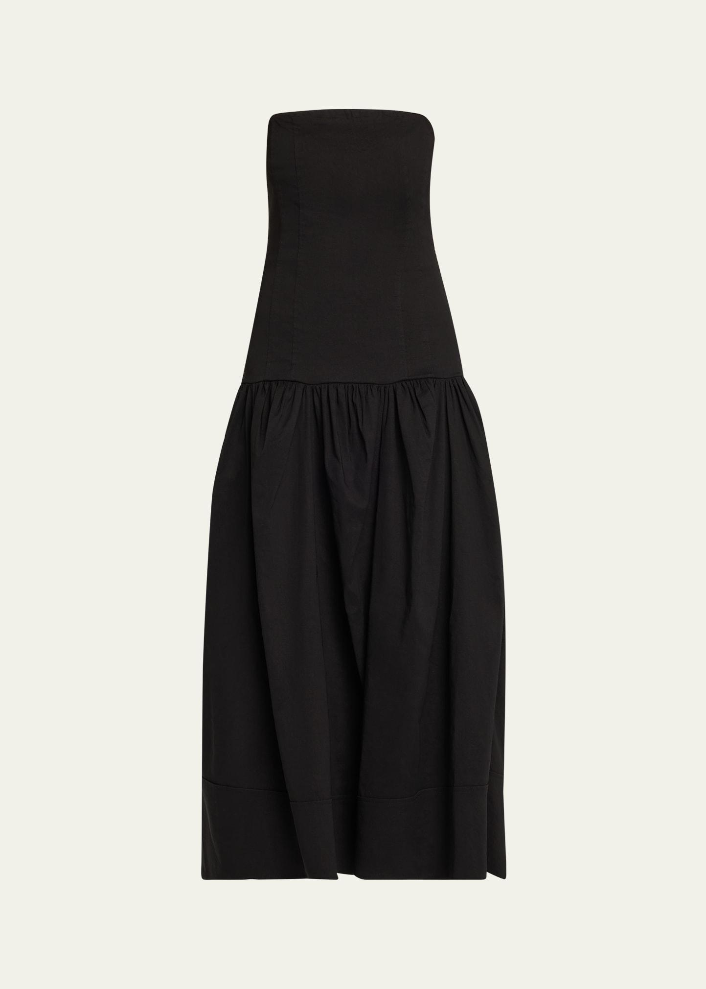 june strapless drop-waist dress