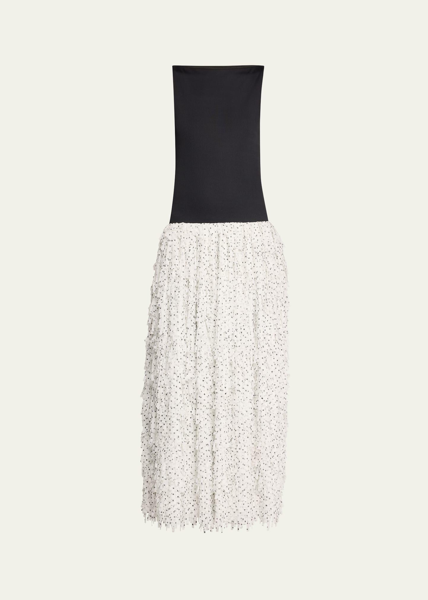 juni fringe drop-waist midi dress