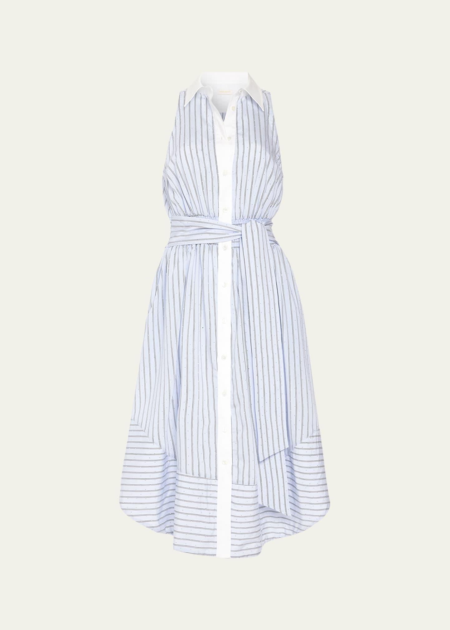 juniper embellished striped shirtdress
