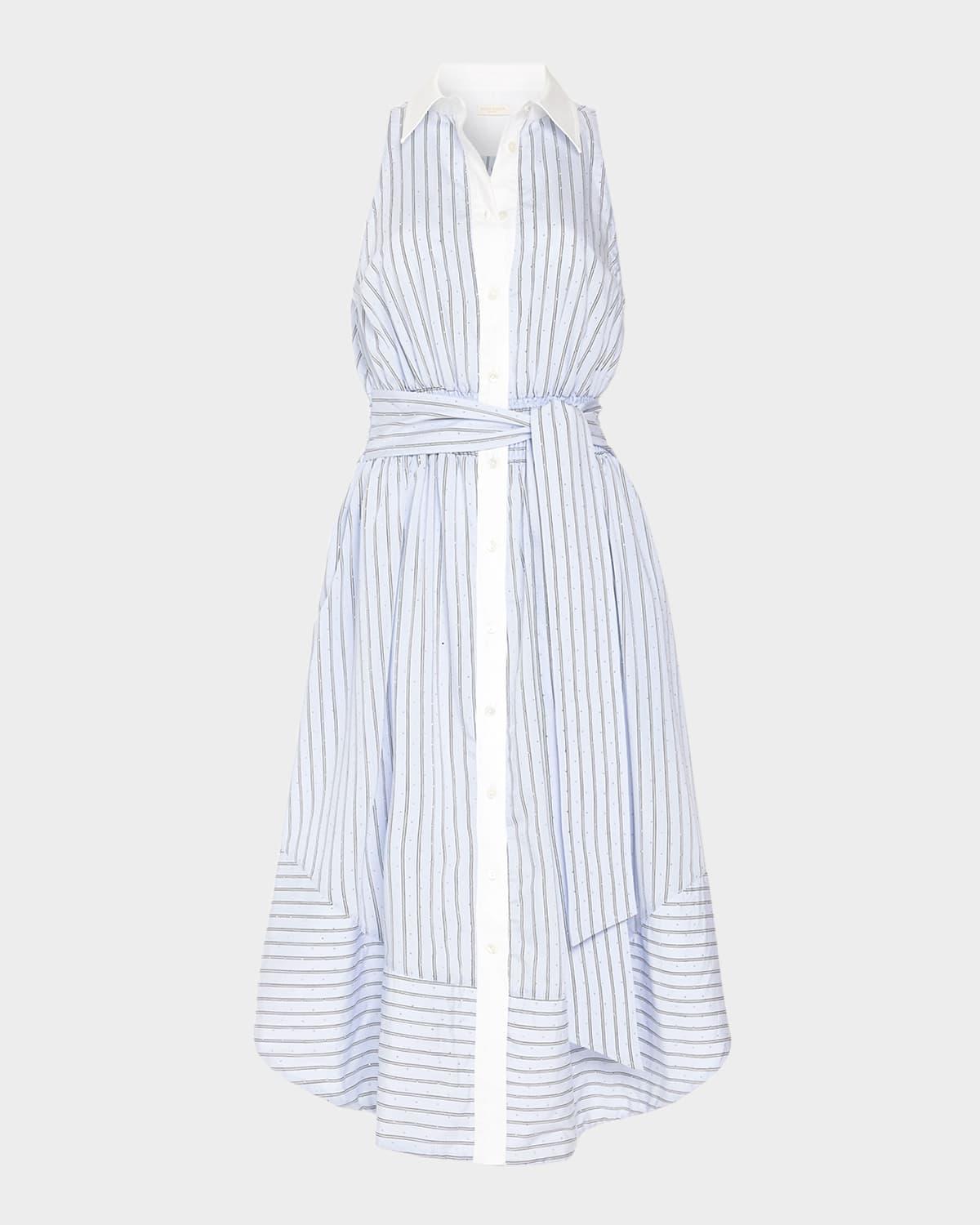 juniper embellished striped shirtdress