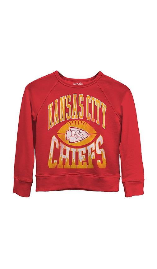 junk food kids chiefs hot route fleece in red.