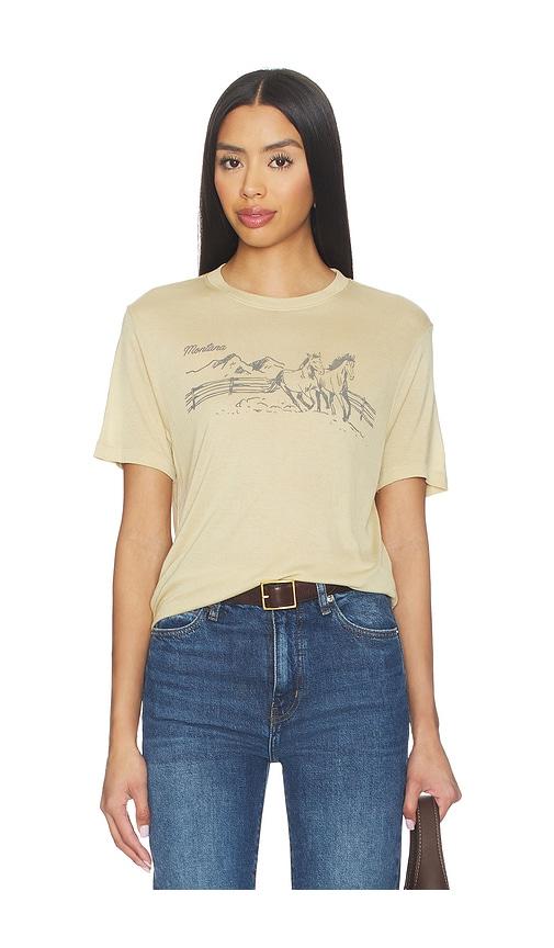junk food montana horses the vintage tissue tee in beige.