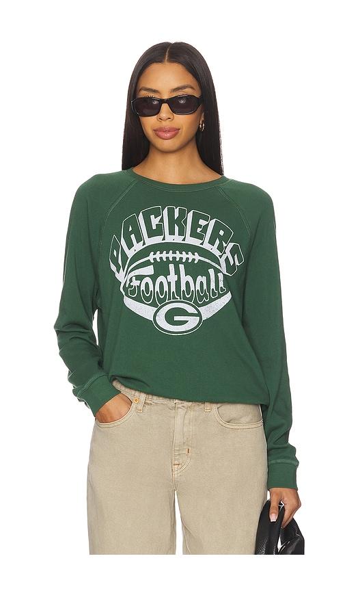 junk food packers football sweatshirt in green.