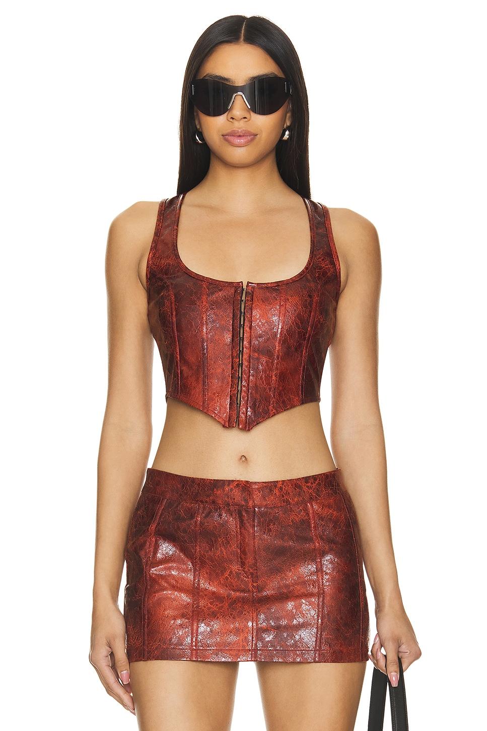 juno faux leather top