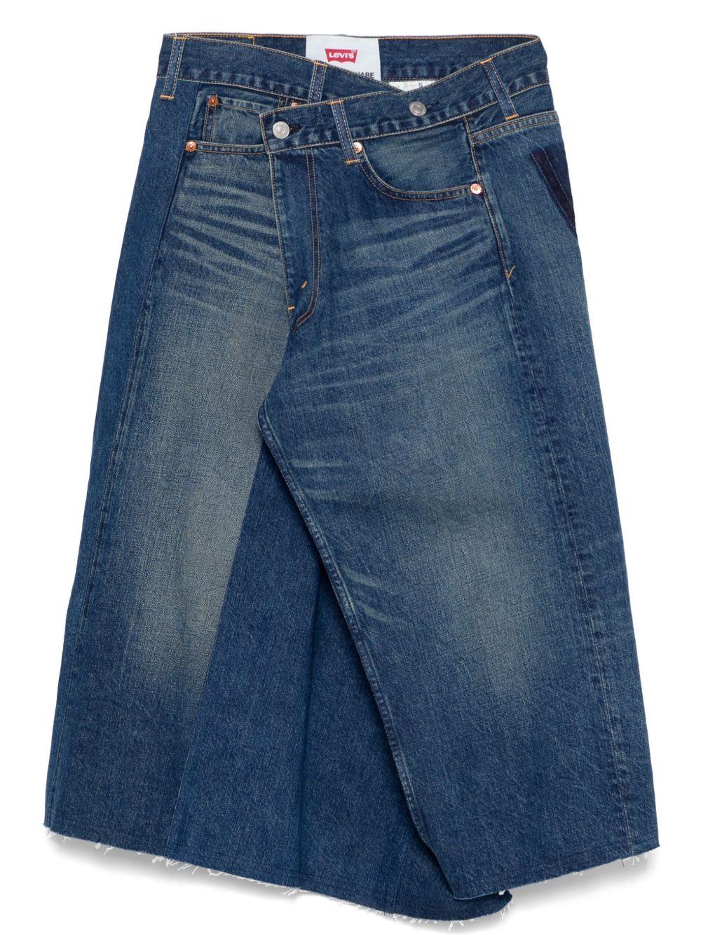 junya watanabe denim asymmetric skirt