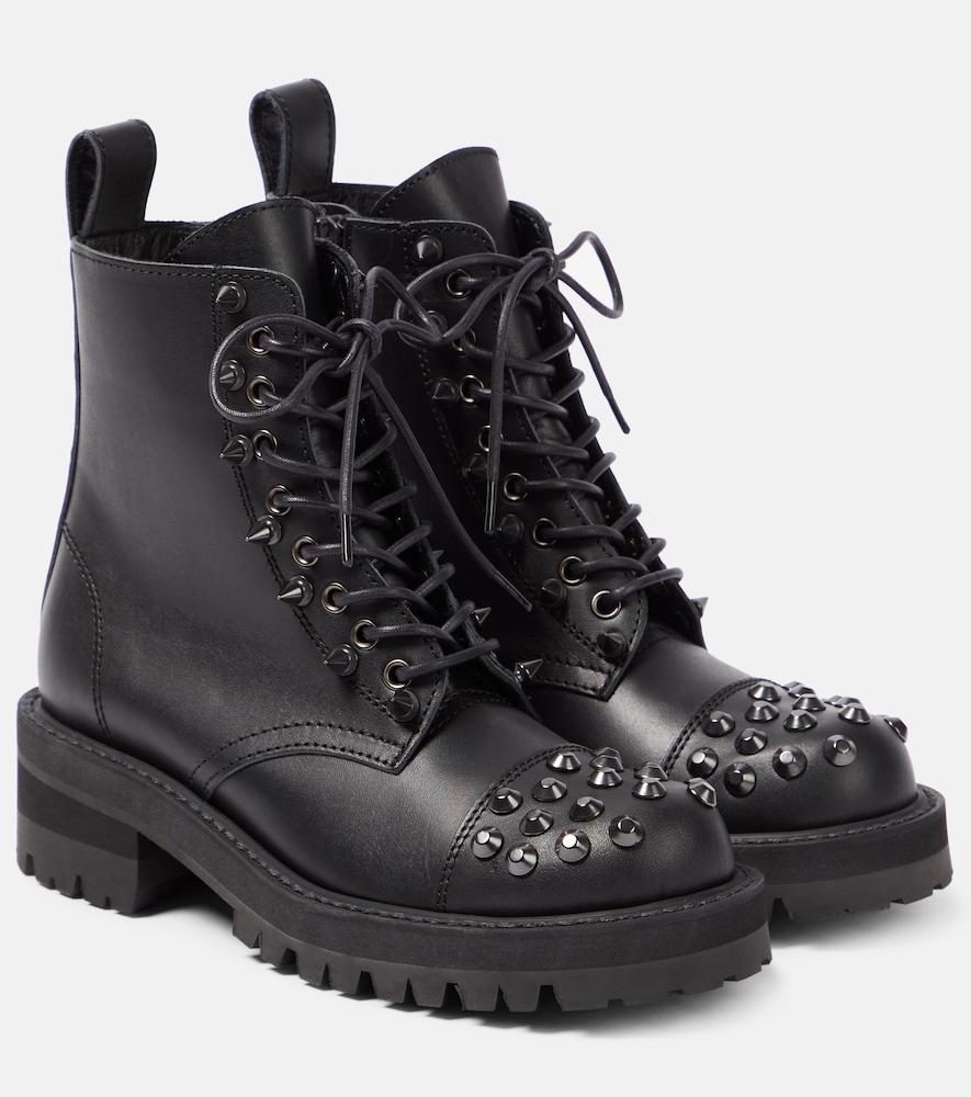 junya watanabe embellished leather biker boots