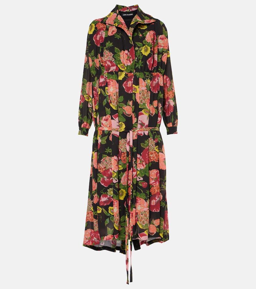 junya watanabe georgette and jersey midi dress