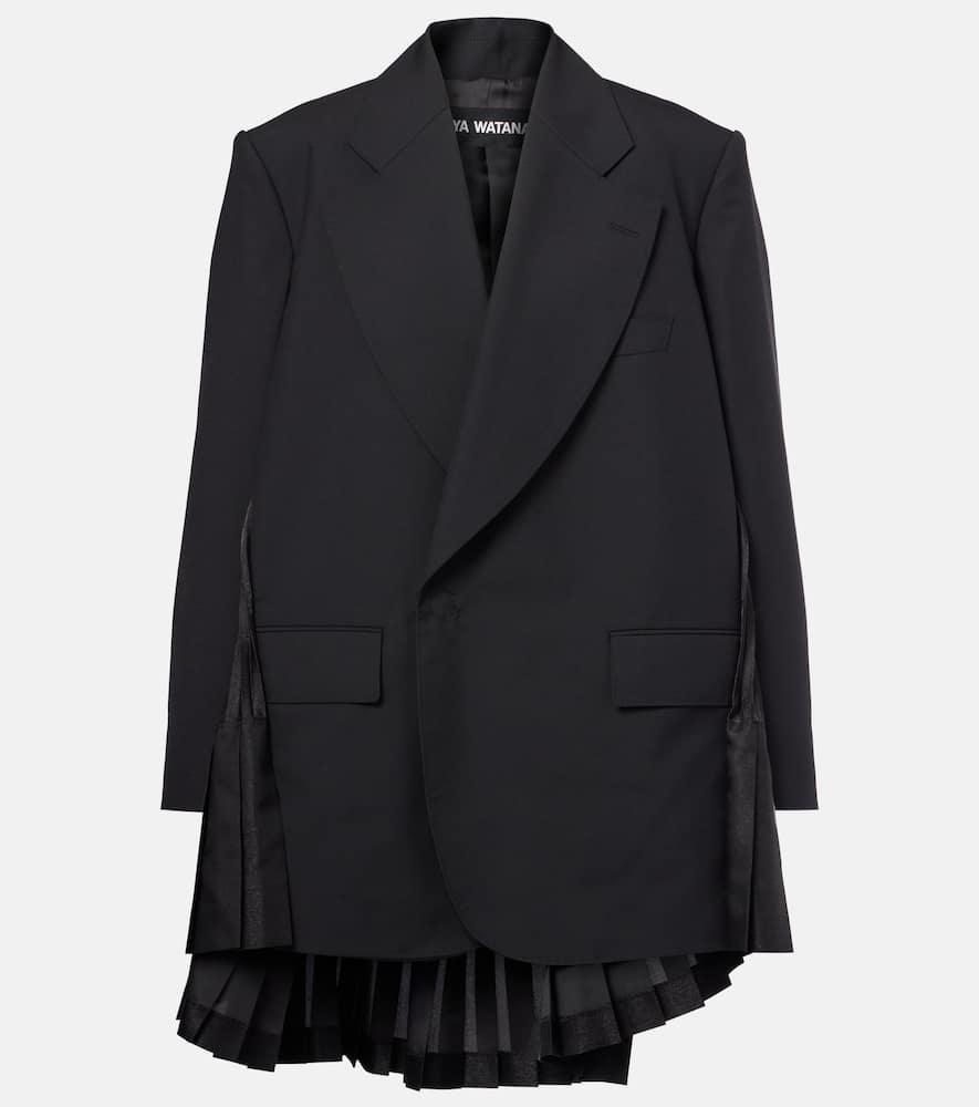 junya watanabe pleated wool blazer dress