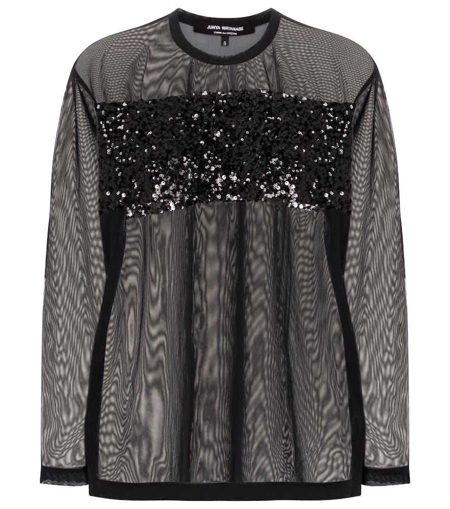 junya watanabe sequined mesh top