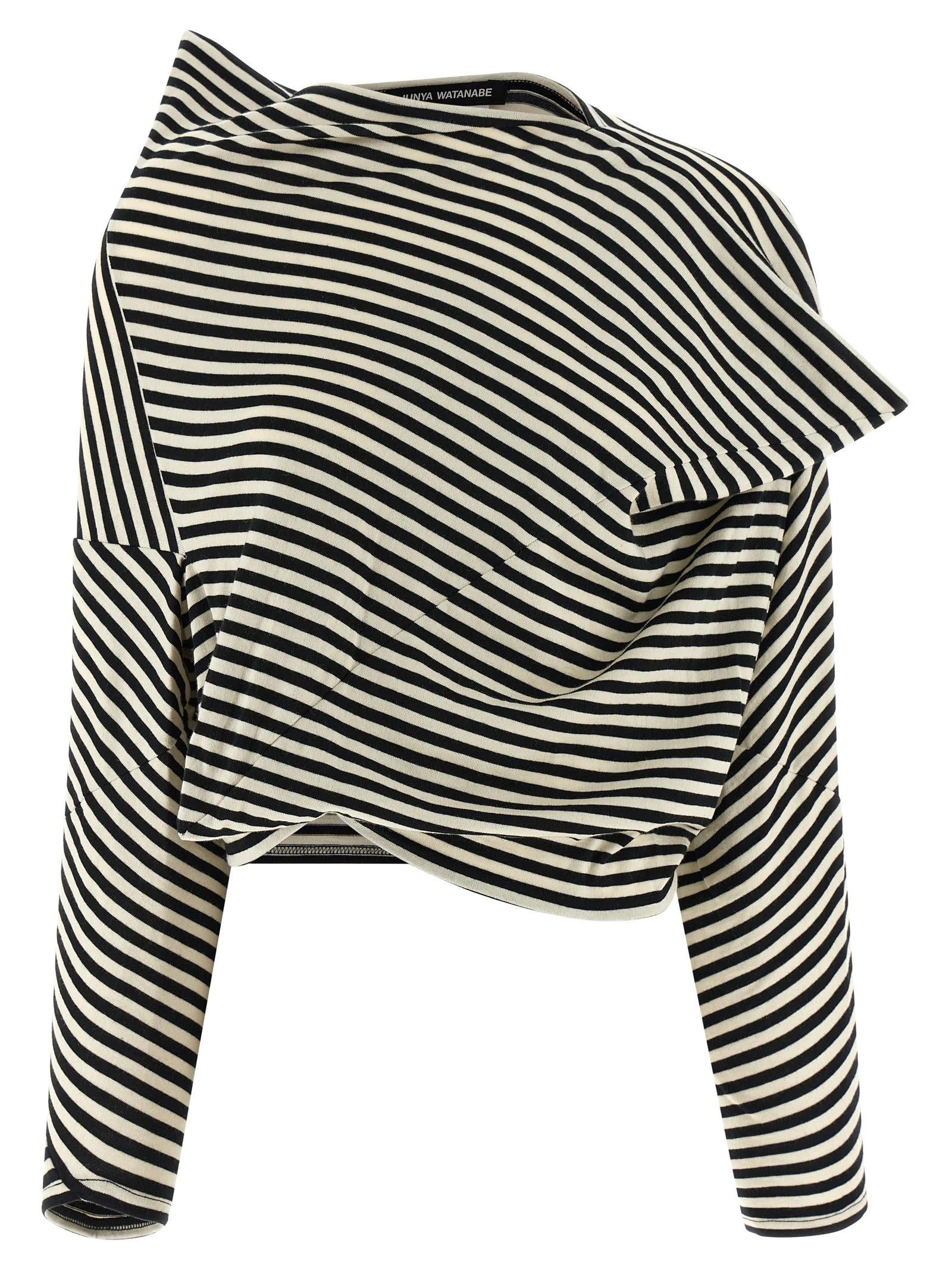 junya watanabe striped crop sweater