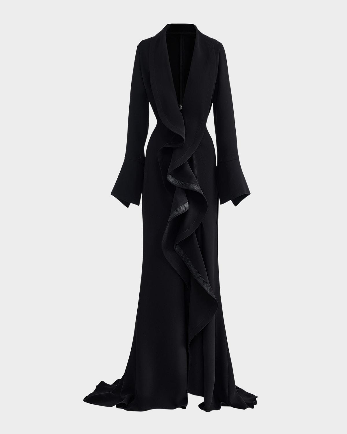jupiter ruffle long-sleeve gown