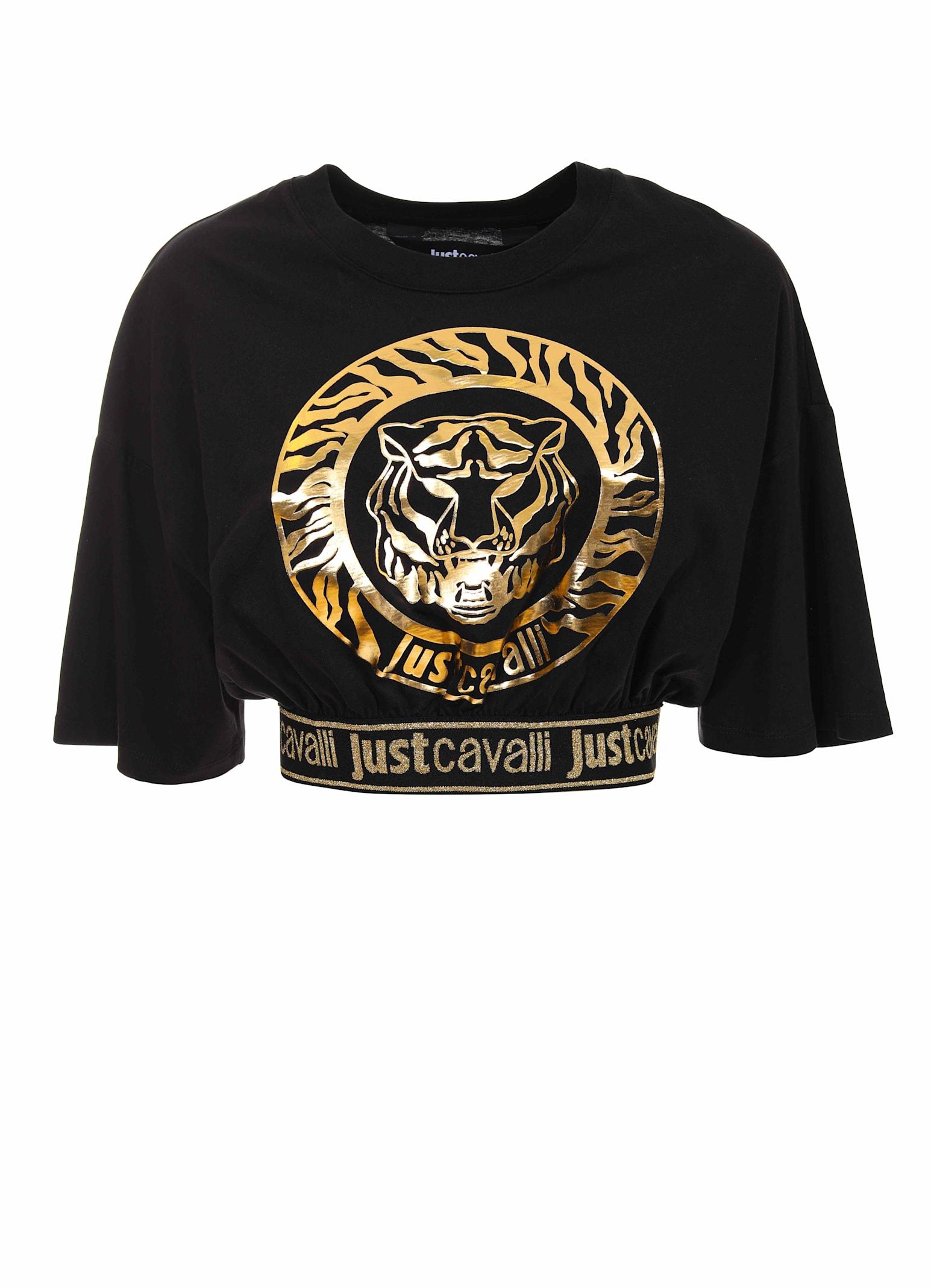 just cavalli black short sleeves t-shirt