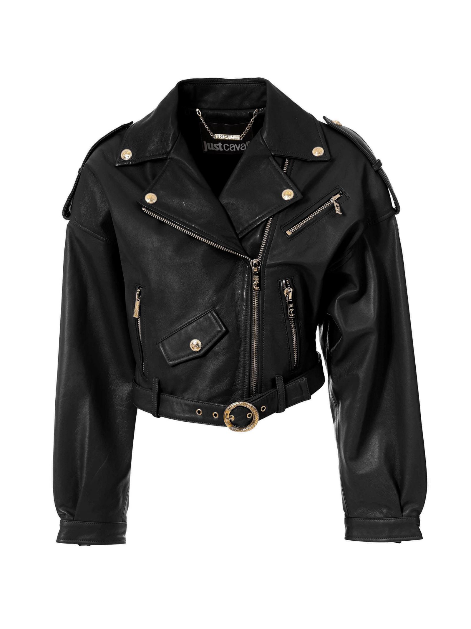just cavalli leather jacket