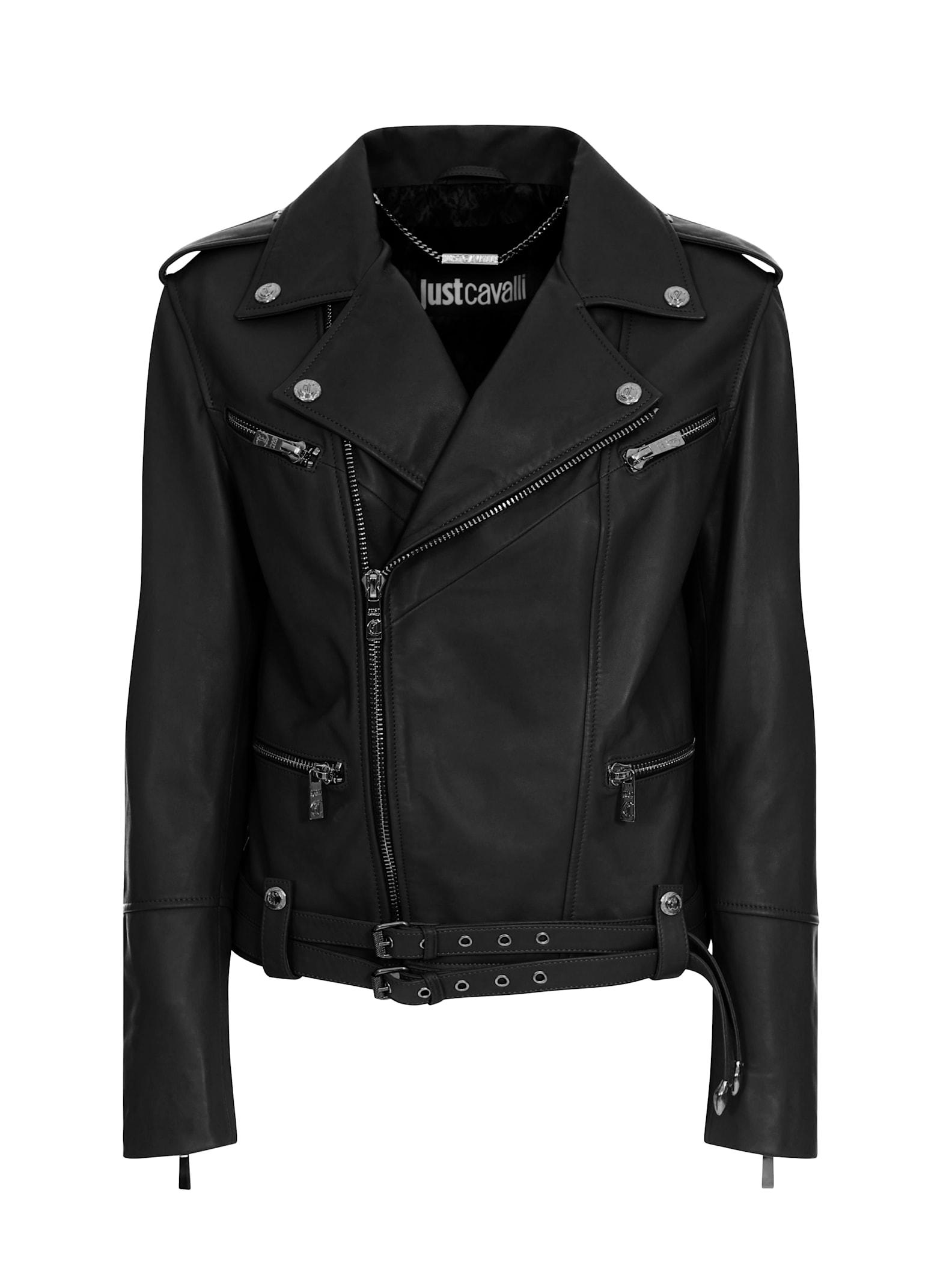 just cavalli leather jacket