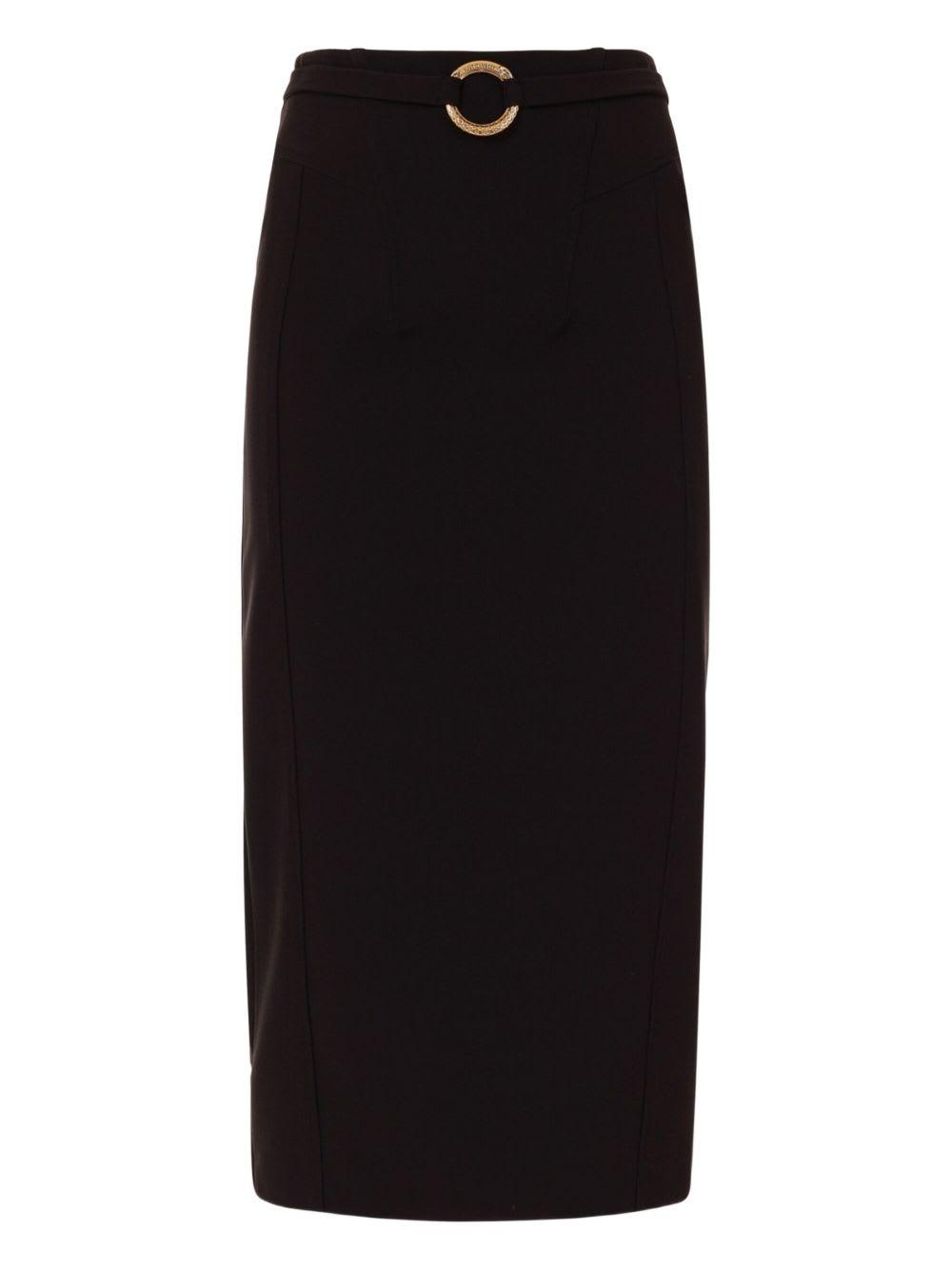 just cavalli midi pencil skirt with ring detail