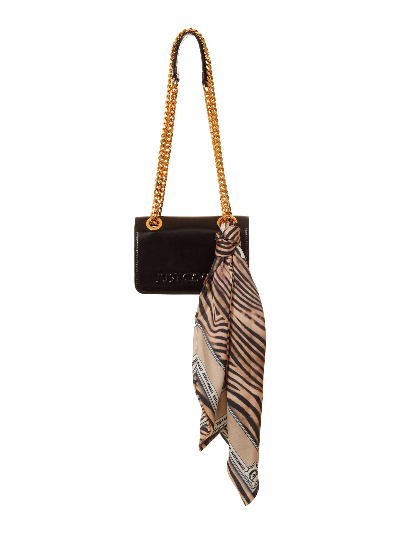 just cavalli shoulder bag with foulard