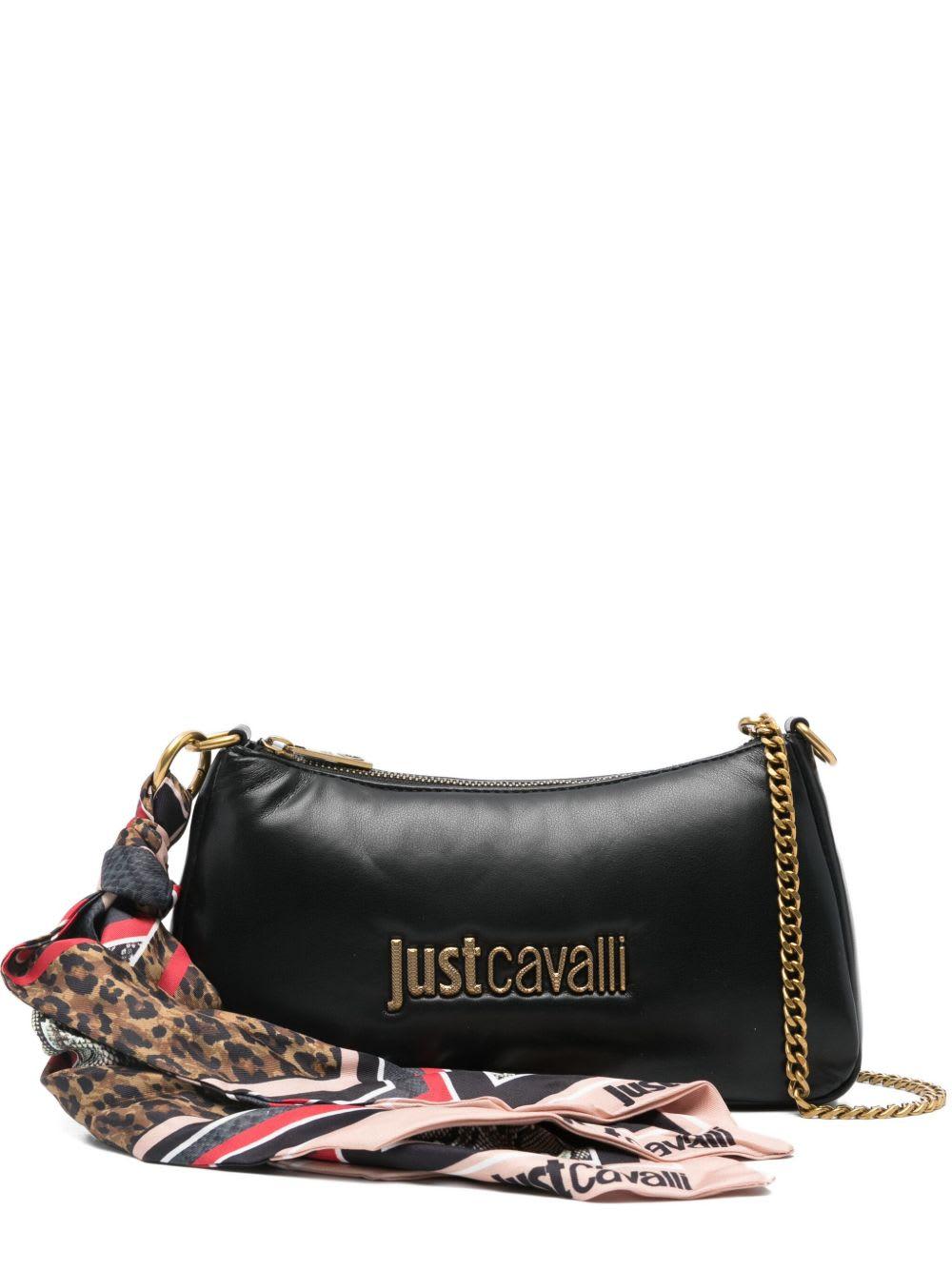 just cavalli shoulder bag with logo plaque