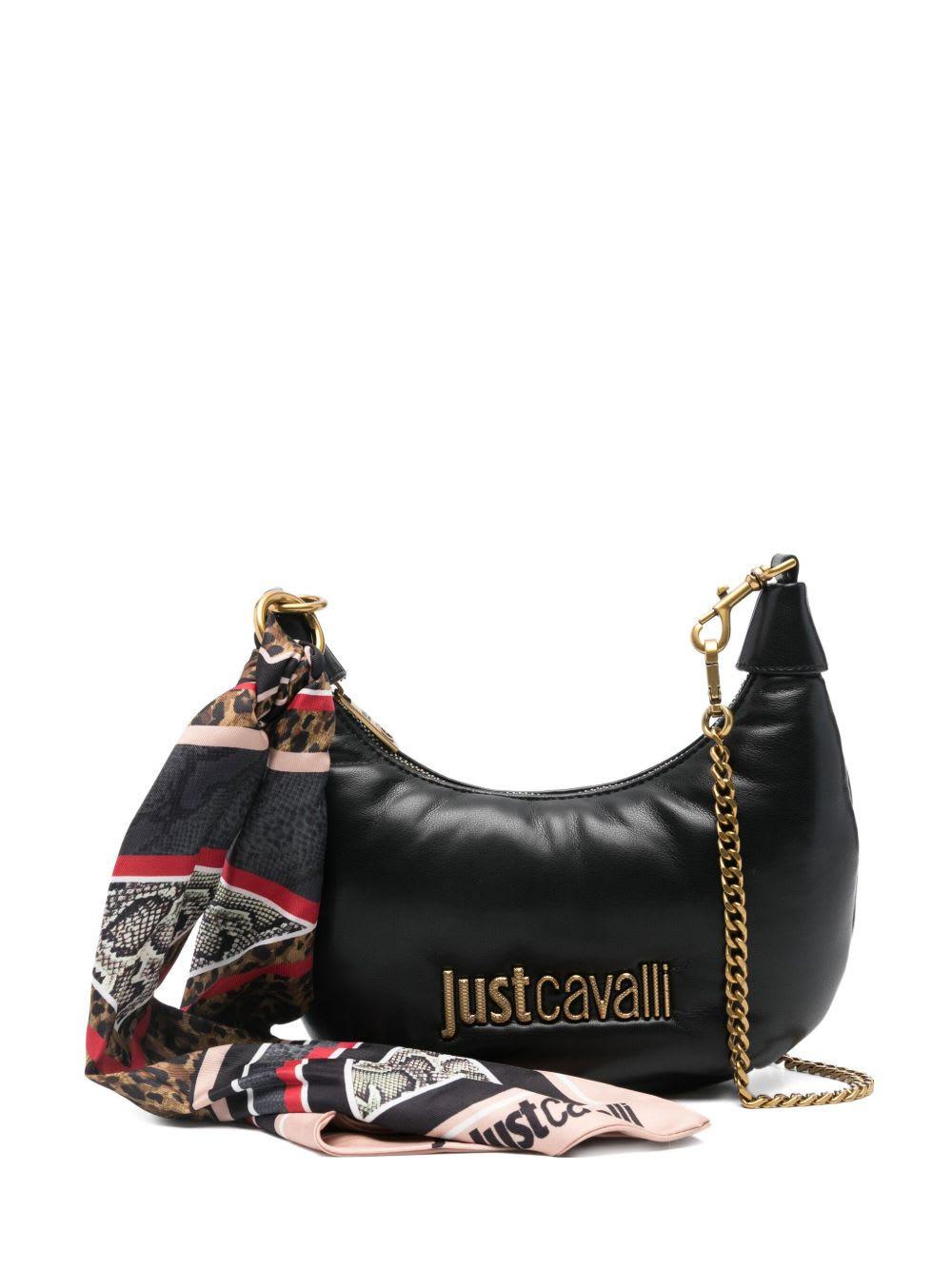 just cavalli shoulder bag with logo plaque