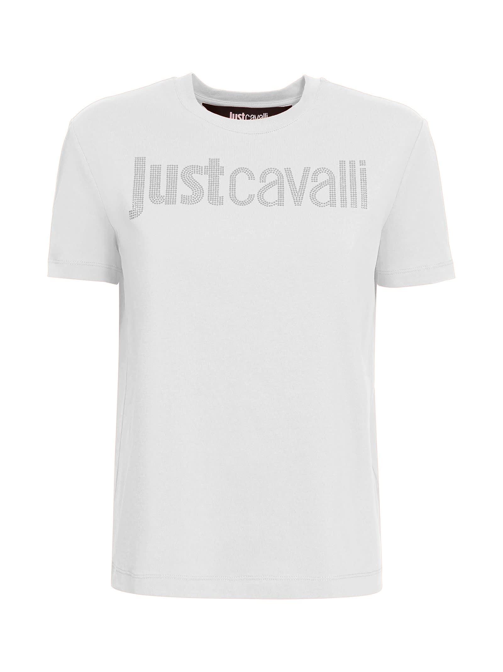 just cavalli white short sleeves t-shirt