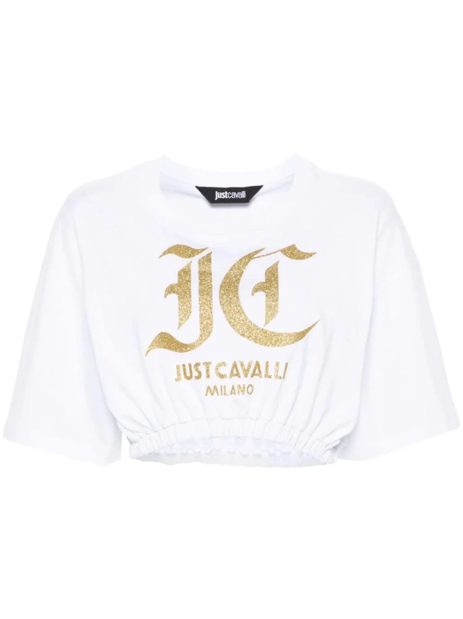 just cavalli white short sleeves t-shirt